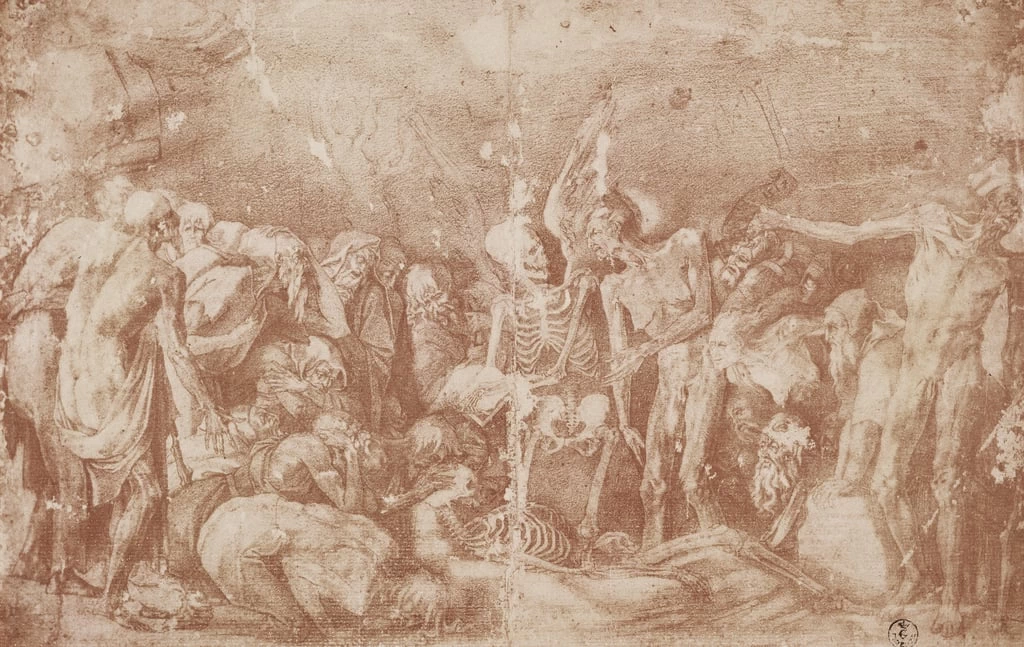 Fiorentino - Studio dei vivi e dei morti riuniti, Galleria degli Uffizi, Firenze